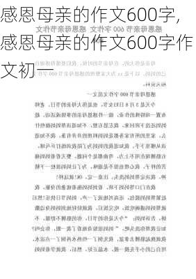 感恩母亲的作文600字,感恩母亲的作文600字作文初一