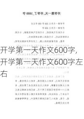 开学第一天作文600字,开学第一天作文600字左右