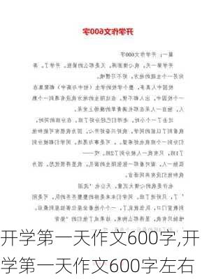 开学第一天作文600字,开学第一天作文600字左右