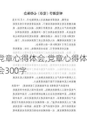 党章心得体会,党章心得体会300字