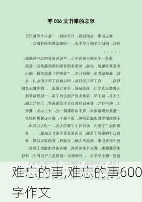 难忘的事,难忘的事600字作文