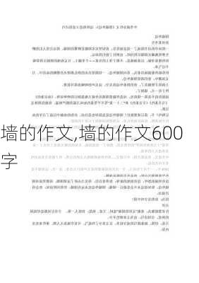 墙的作文,墙的作文600字