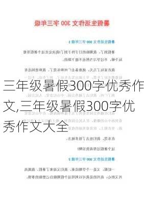 三年级暑假300字优秀作文,三年级暑假300字优秀作文大全