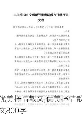 优美抒情散文,优美抒情散文800字