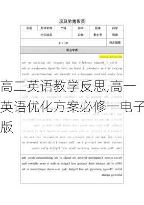 高二英语教学反思,高一英语优化方案必修一电子版