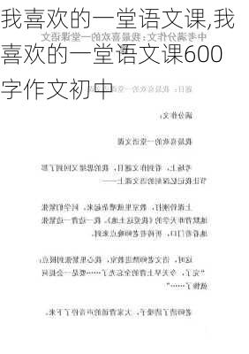 我喜欢的一堂语文课,我喜欢的一堂语文课600字作文初中