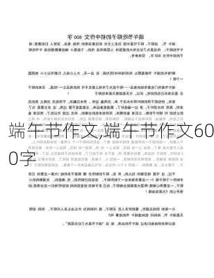 端午节作文,端午节作文600字