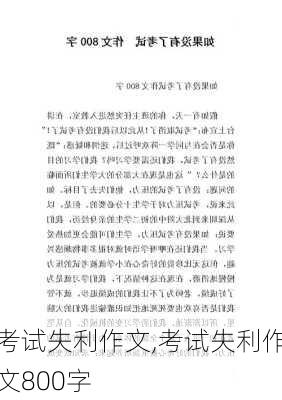 考试失利作文,考试失利作文800字