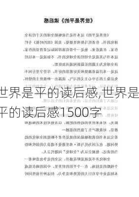 世界是平的读后感,世界是平的读后感1500字