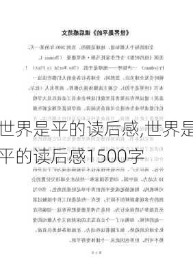 世界是平的读后感,世界是平的读后感1500字