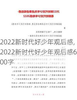 2022新时代好少年观后感,2022新时代好少年观后感600字