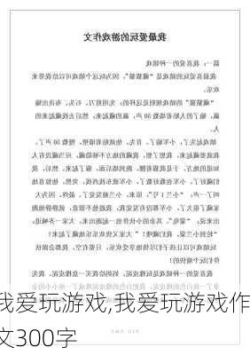 我爱玩游戏,我爱玩游戏作文300字