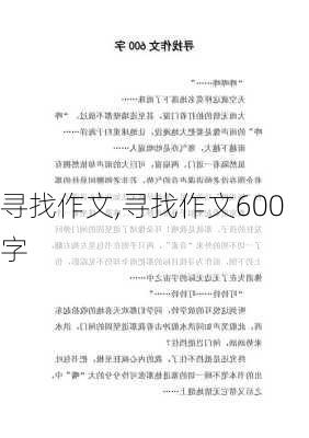 寻找作文,寻找作文600字