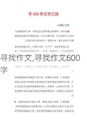 寻找作文,寻找作文600字