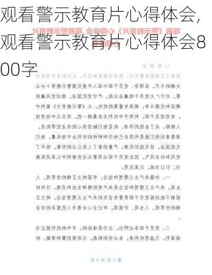 观看警示教育片心得体会,观看警示教育片心得体会800字