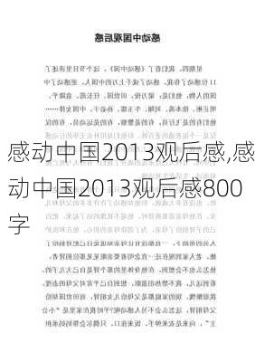 感动中国2013观后感,感动中国2013观后感800字