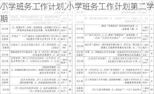 小学班务工作计划,小学班务工作计划第二学期