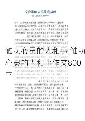 触动心灵的人和事,触动心灵的人和事作文800字