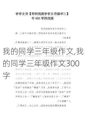 我的同学三年级作文,我的同学三年级作文300字