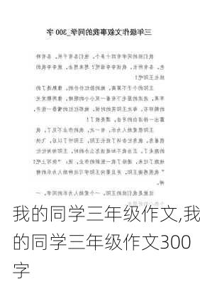 我的同学三年级作文,我的同学三年级作文300字