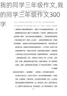 我的同学三年级作文,我的同学三年级作文300字