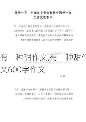 有一种甜作文,有一种甜作文600字作文