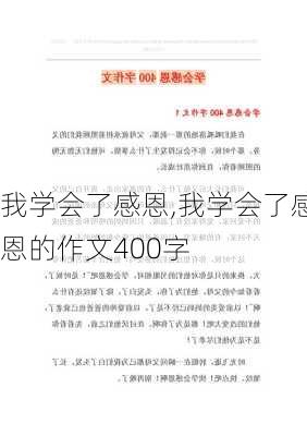 我学会了感恩,我学会了感恩的作文400字