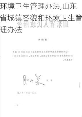 环境卫生管理办法,山东省城镇容貌和环境卫生管理办法