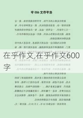 在乎作文,在乎作文600字