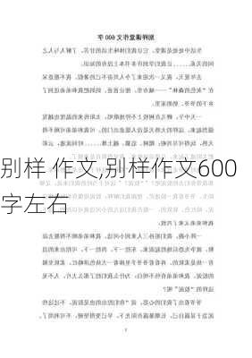 别样 作文,别样作文600字左右