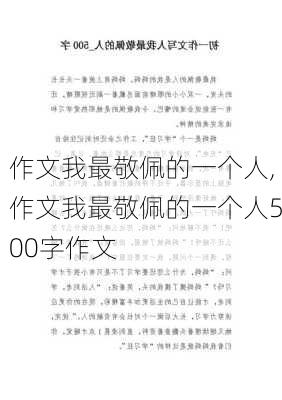 作文我最敬佩的一个人,作文我最敬佩的一个人500字作文