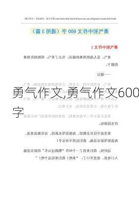 勇气作文,勇气作文600字