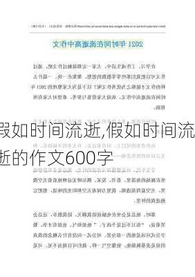 假如时间流逝,假如时间流逝的作文600字