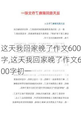 这天我回家晚了作文600字,这天我回家晚了作文600字初一