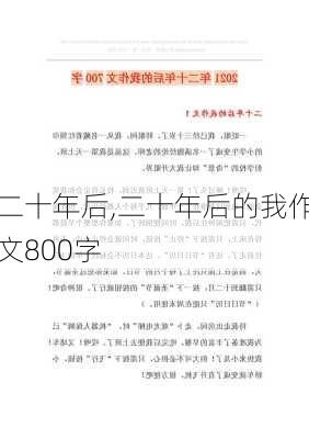 二十年后,二十年后的我作文800字