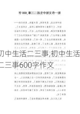 初中生活二三事,初中生活二三事600字作文