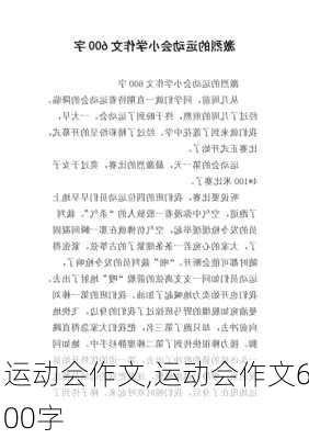 运动会作文,运动会作文600字