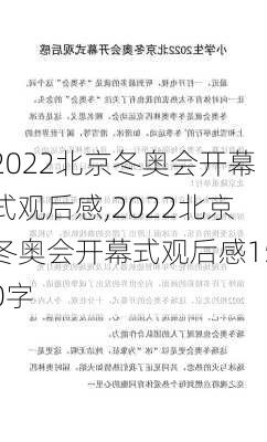 2022北京冬奥会开幕式观后感,2022北京冬奥会开幕式观后感150字