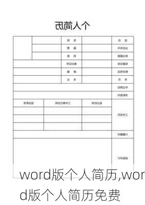 word版个人简历,word版个人简历免费