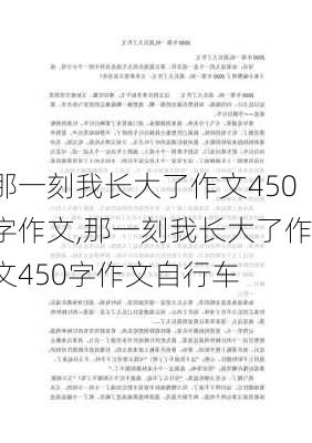 那一刻我长大了作文450字作文,那一刻我长大了作文450字作文自行车