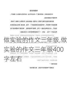 做实验的作文三年级,做实验的作文三年级400字左右