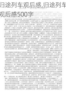 归途列车观后感,归途列车观后感500字