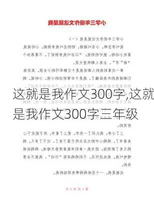 这就是我作文300字,这就是我作文300字三年级