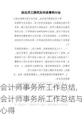 会计师事务所工作总结,会计师事务所工作总结与心得