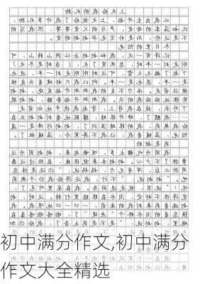 初中满分作文,初中满分作文大全精选