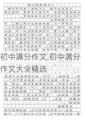 初中满分作文,初中满分作文大全精选