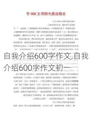 自我介绍600字作文,自我介绍600字作文初一