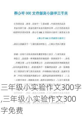 三年级小实验作文300字,三年级小实验作文300字免费