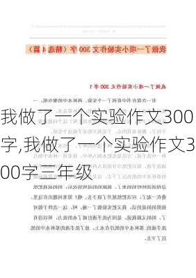 我做了一个实验作文300字,我做了一个实验作文300字三年级