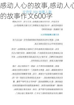 感动人心的故事,感动人心的故事作文600字